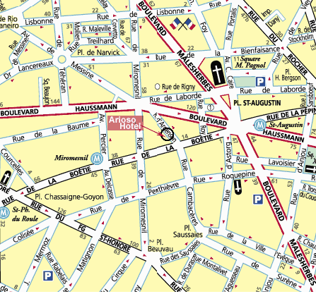 Hotel Arioso Paris : Map and access how to reach us. map 1