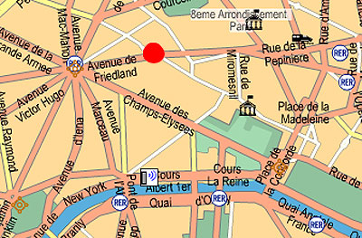 Hotel Best Western Champs-Elysees Friedland Paris : Mapa e acesso. map 1