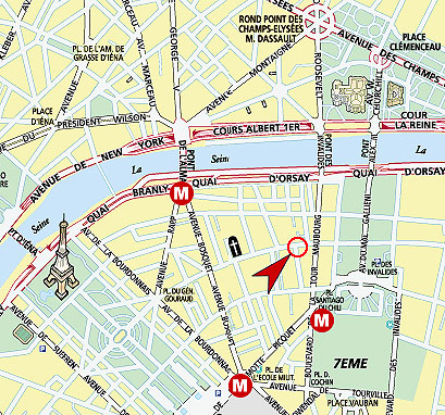 Hotel Saint Dominique Paris : Mapa e acesso. map 1