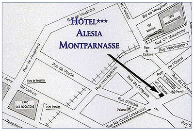 Atelier Montparnasse (ex Alésia Montparnasse) Paris : Plan et accès à l'hôtel. map 1