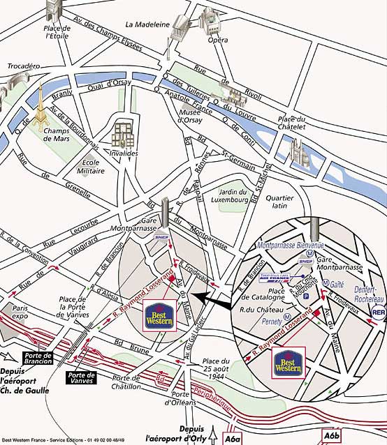 Best Western Hotel Bretagne Montparnasse Paris : Map and access. How to reach us. map 1