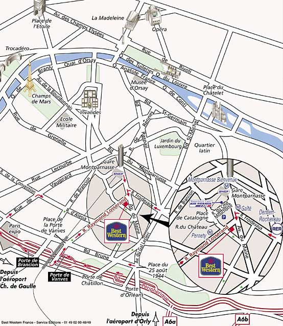 Best Western Hotel Bretagne Montparnasse Paris : Mapa. map 1