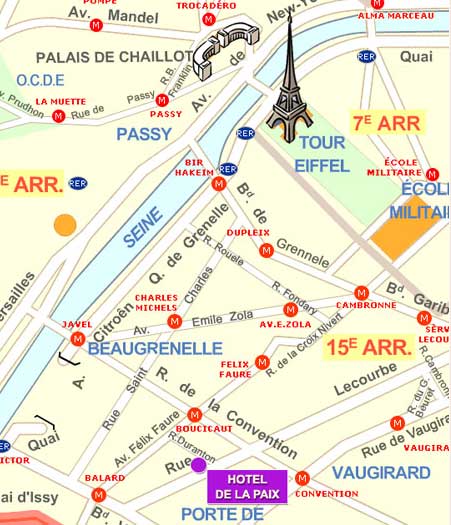 Hotel de la Paix Paris : Mapa e acesso. map 1
