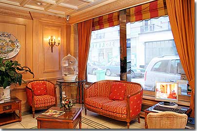 Photo 1 - Hotel de la Paix Paris 3* star near the Montparnasse District, Left Bank, and close to the Saint-Germain des prés area - The hotel is made out of typical Parisian building. The hotel has been fully renovated a year ago. You will find a big fireplace within the reception, a meeting space in the underground floor and a beautiful breakfast room with its own patio. Parking places are nearby, not more then 2 minutes away from the hotel.