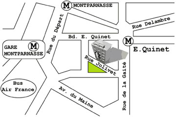 Hotel du Parc Paris : Einfahr Plan. map 1