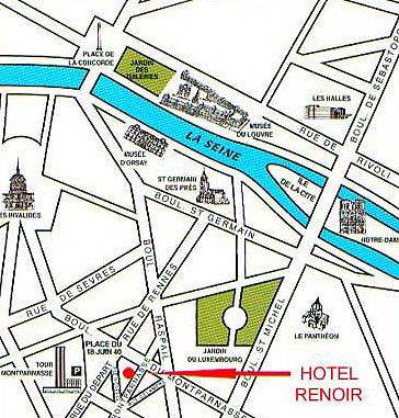 Hotel Renoir Paris : Map and access. How to reach us. map 2