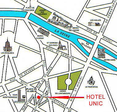Hotel Unic Parigi : Mappa. map 1