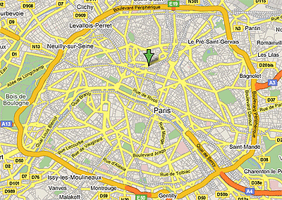 Hotel Monte Carlo Paris : Einfahr Plan. map 2