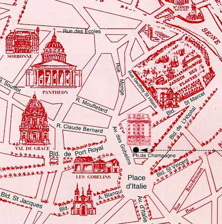 Hotel La Manufacture Parigi : Mappa. map 2