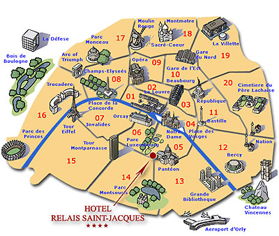 Hotel Relais Saint Jacques Paris : Mapa e acesso. map 1