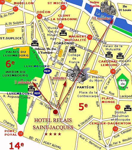 Hotel Relais Saint Jacques Paris : Map and access. How to reach us. map 2