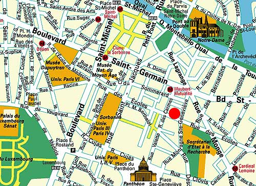 Hotel Sully Saint Germain Paris : Einfahr Plan. map 1