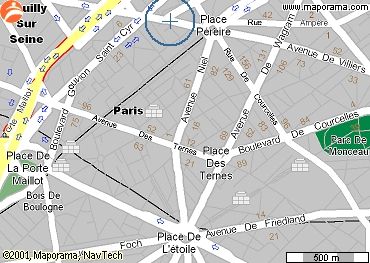 Hotel Champerret Elysees Paris : Einfahr Plan. map 1