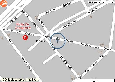 Hotel Champerret Elysees Paris : Mapa. map 2