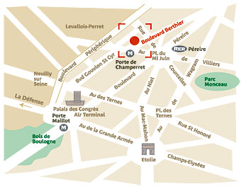 Hotel de Banville Paris : Plan et accès à l'hôtel. map 1