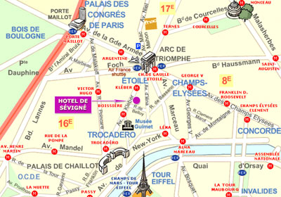 Hotel de Sevigne Paris : Plan et accès à l'hôtel. map 1