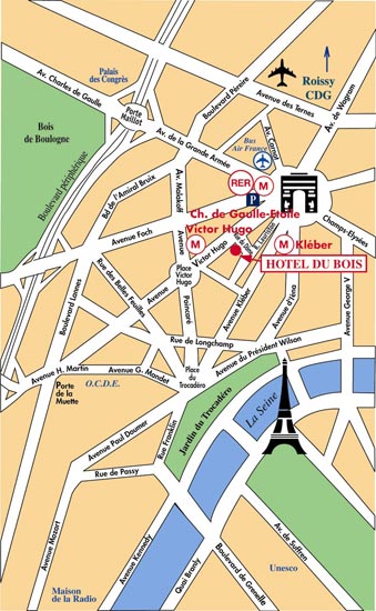Hotel Du Bois Paris : Einfahr Plan. map 1