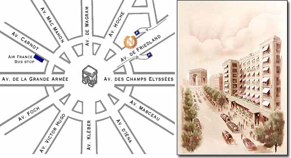 Hotel Napoleon Paris : Map and access. How to reach us. map 1