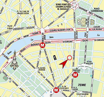 Hotel Saint Dominique Paris : Map and access. How to reach us. map 1