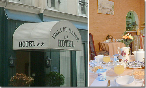 Hotel Villa du Maine 2* Sterne Paris in der Nähe des Viertels Montparnasse (TGV Bahnhof Montparnasse).
