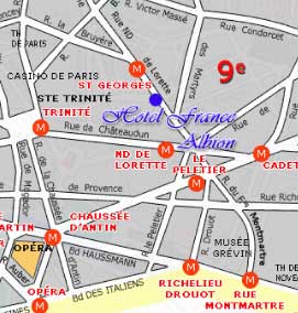Hotel France Albion Paris : Einfahr Plan. map 2