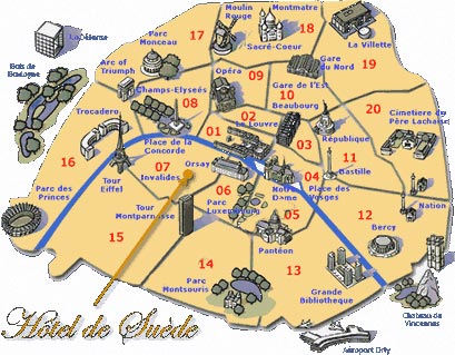 Hotel Suede Saint Germain Paris : Mapa e acesso. map 1