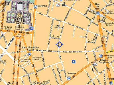 Hotel Suede Saint Germain Paris : Einfahr Plan. map 2