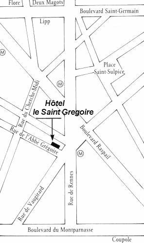 Hotel le Saint Gregoire Paris : Mapa e acesso. map 1