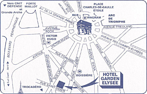 Hotel Garden Elysee Paris : Map and access. How to reach us. map 1